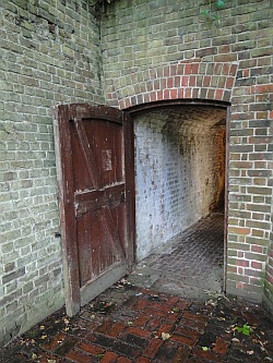 Heavy wooden door to ice house